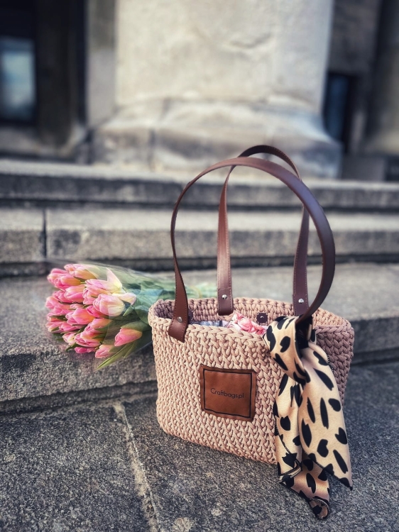 Shopperka Craftbags z lekkiego sznurka - karmel